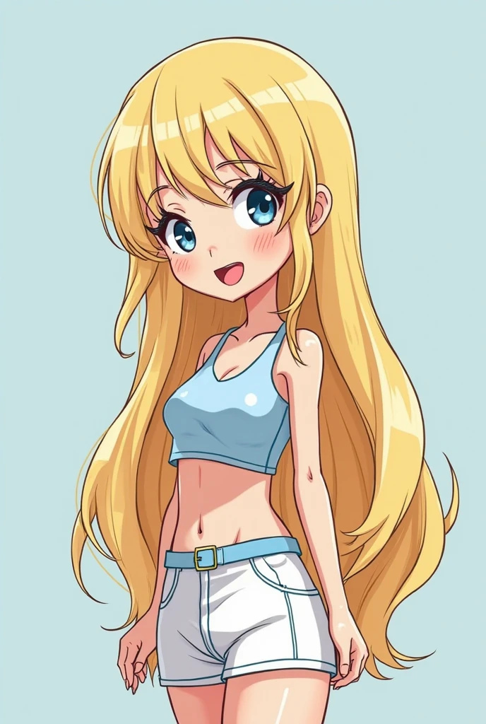 score_9, score_8_up, score_7_up, source_anime, BREAK, (((vigme)))), 1girls, solo, supermodel, blonde hair, makeup, tall, small breasts, perky breasts, smile, long hair, model, tall, lean