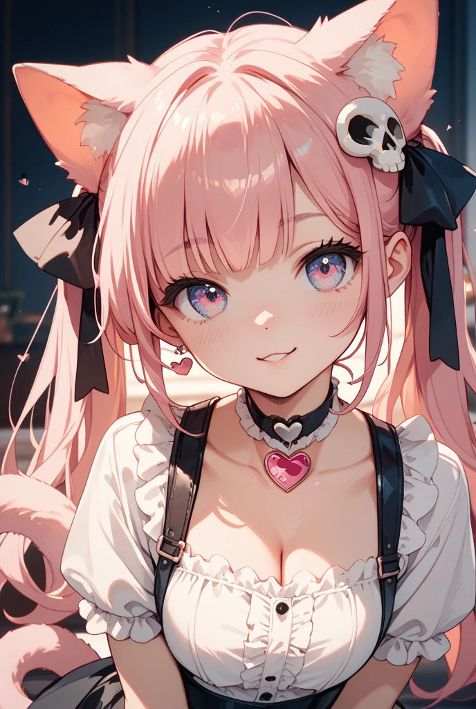 1 girl, pink long bun hair, heart shaped eyes, ♡, rabbit ear idol, {girl with pink bun bob hair、 named Nami}, (Pink eye color), {downtown}, (smile), bright background , mole under eye, heart shaped choker, (masterpiece, highest quality), very detailed, highest quality, official art, beautiful and aesthetic: 1.2), (1 girl), very detailed, (geometry art: 1.3), colorful, most detailed ?d1 girl, pink long bun hair, Eye of the symbol, +__+, big breasts, gothic costume, {A girl with long pink bun hair named Nami}, (Pink eye color), {downtown}, (smile), bright background, (garden,beautiful flower々),mole under eye, heart shaped choker, (masterpiece, highest quality), official art, beautiful and aesthetic: 1.2), (1 girl), very detailed, (geometry art: 1.3), colorful