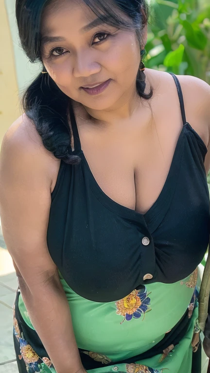 " 2woman, 35 Years Old, Indonesian , Lesbian Scene, Tank Top, big , full body, Curvy body, sharing Passionate hug and eating pussy