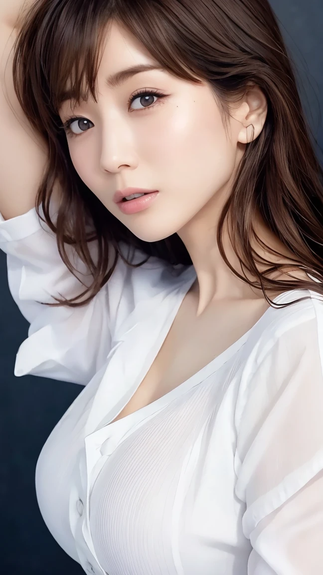 ((top-quality、8K、masterpiece: 1.3))、sharp: 1.2、Perfect Body Beauty: 1.4、Slender Abs: 1.2、((Layered Hair Style、Colossal tits: 1.2))、(Business suits: 1.1 )、Street: 1.2、Highly detailed face and skin textures、A detailed eye、二重まぶた、long brown hair、Business suits、Hands behind、crouching down、Slightly exposed panties、Exposed cleavage。