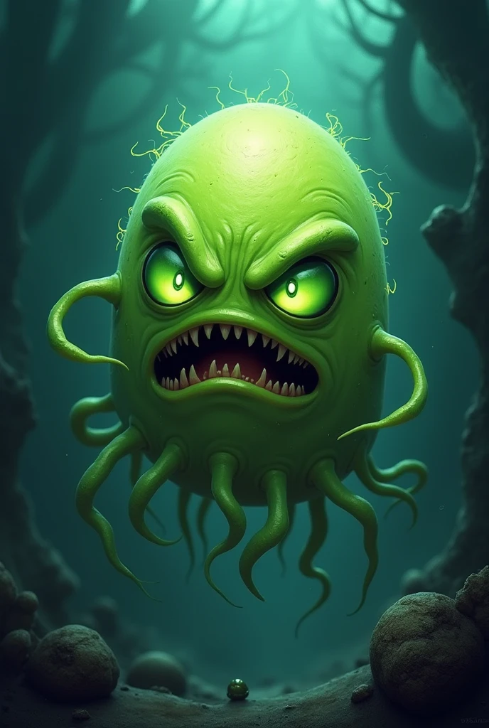 A brain slug as Cthulhu is rising from the sea in a great storm <lora:SDXL-BrainSlug-Lora:1>, Very detailed, clean, high quality, sharp image, based on H.P Lovecraft stories, Naoto Hattori