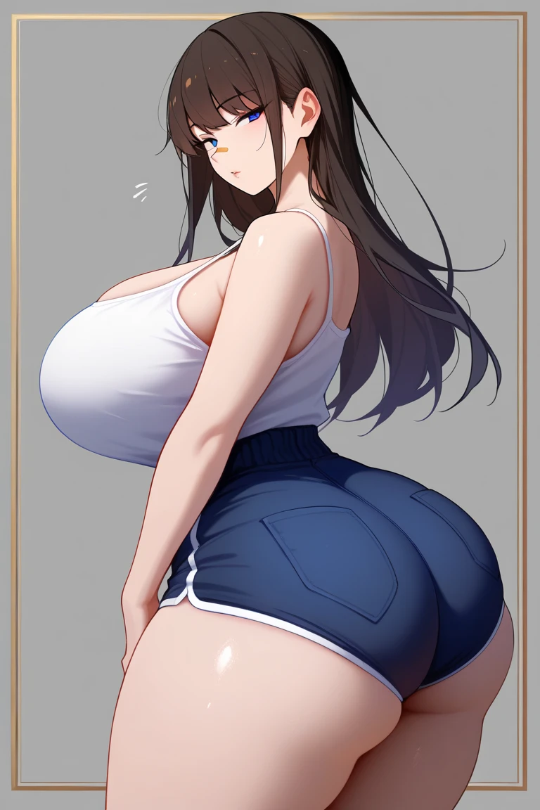 One Girl,Precise five fingers、Two long, precise legs、Long Hair、Knee-high socks、Wide Hips、plump and thick thighs、Huge Ass、Large Breasts, Embarrassed look、Full Body Shot、Sexy pose、bra、panties、White background