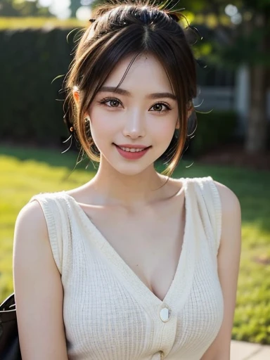 1 girl, very cute, wonderful face and eyes, (Highly detailed beautiful face), (Ultra realistic), (highly detailed eyes, highly detailed hair, highly detailed face, Highly detailed plump lips), (off shoulder), (cleavage), beautiful breasts, (highest quality:1.4), RAW photo, (realistic, photo-realistic:1.37), professional photography, cinematic light, Smile, outdoors, Disneyland, Cinderella Castle, Disneyland ornament,