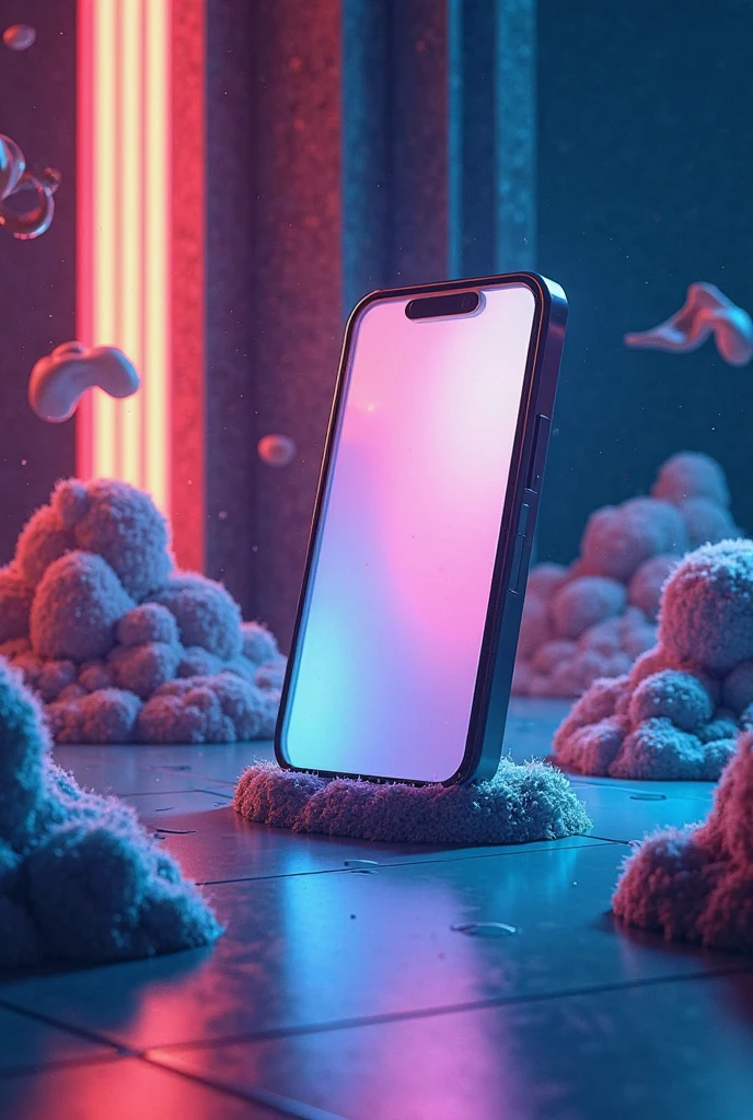 (Glitch Art,Emotional Design:1.3), cell phone ,no human