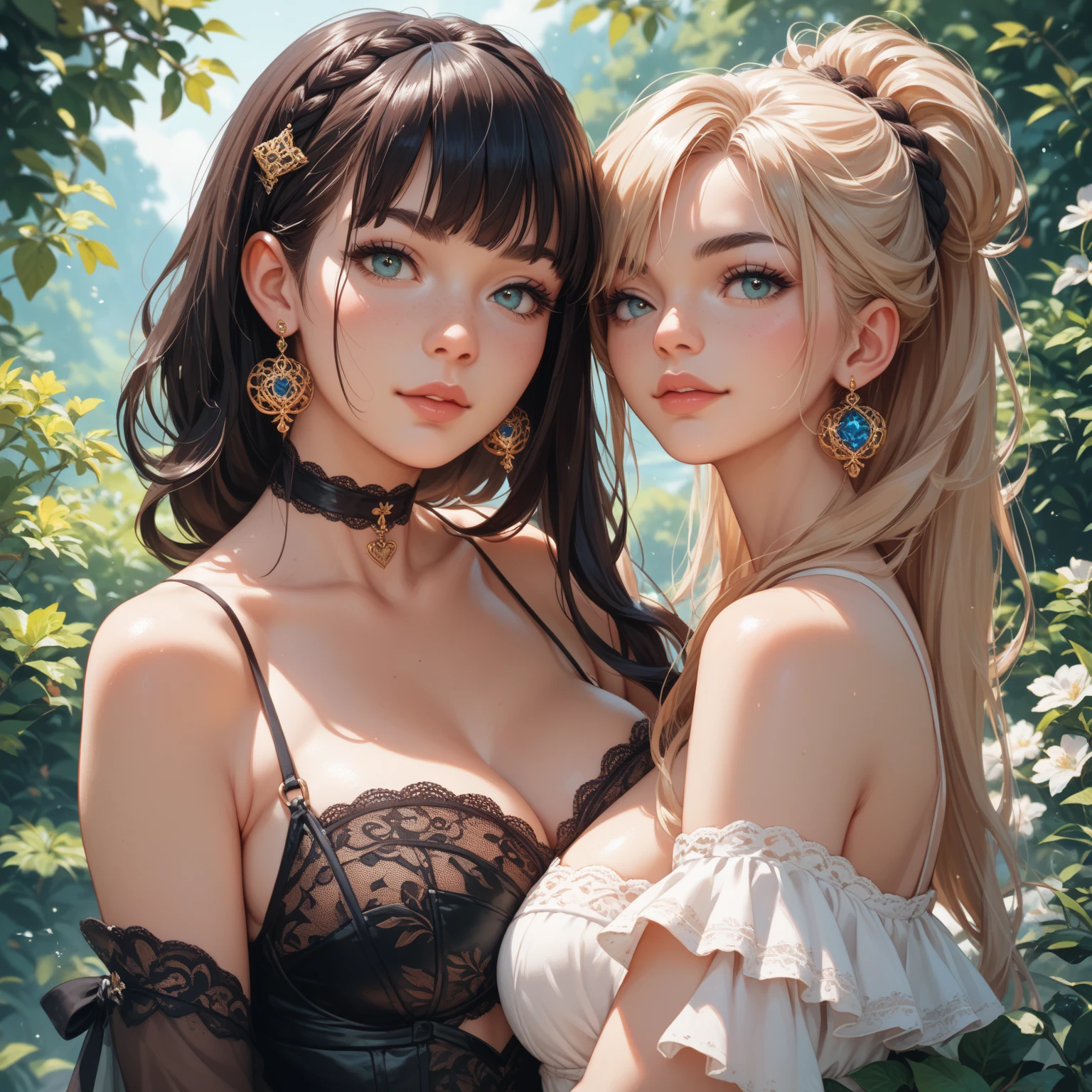 top-quality masterpiece of an 18-year-old Male and Female Couple:
(High definition: 1.8), (Exquisitely rendered: 1.6), (Fresh-faced beauty: 1.5),
Young lovers in an intimate moment,
(Smooth and flawless complexion: 1.7), (Realistic textures: 1.4), (Detailed facial features: 1.3),
A girl with long, wavy chestnut hair cascading down her shoulders,
And a boy with short-cropped blond hair,
Both dressed in their best, with confident expressions and bright, hopeful eyes,