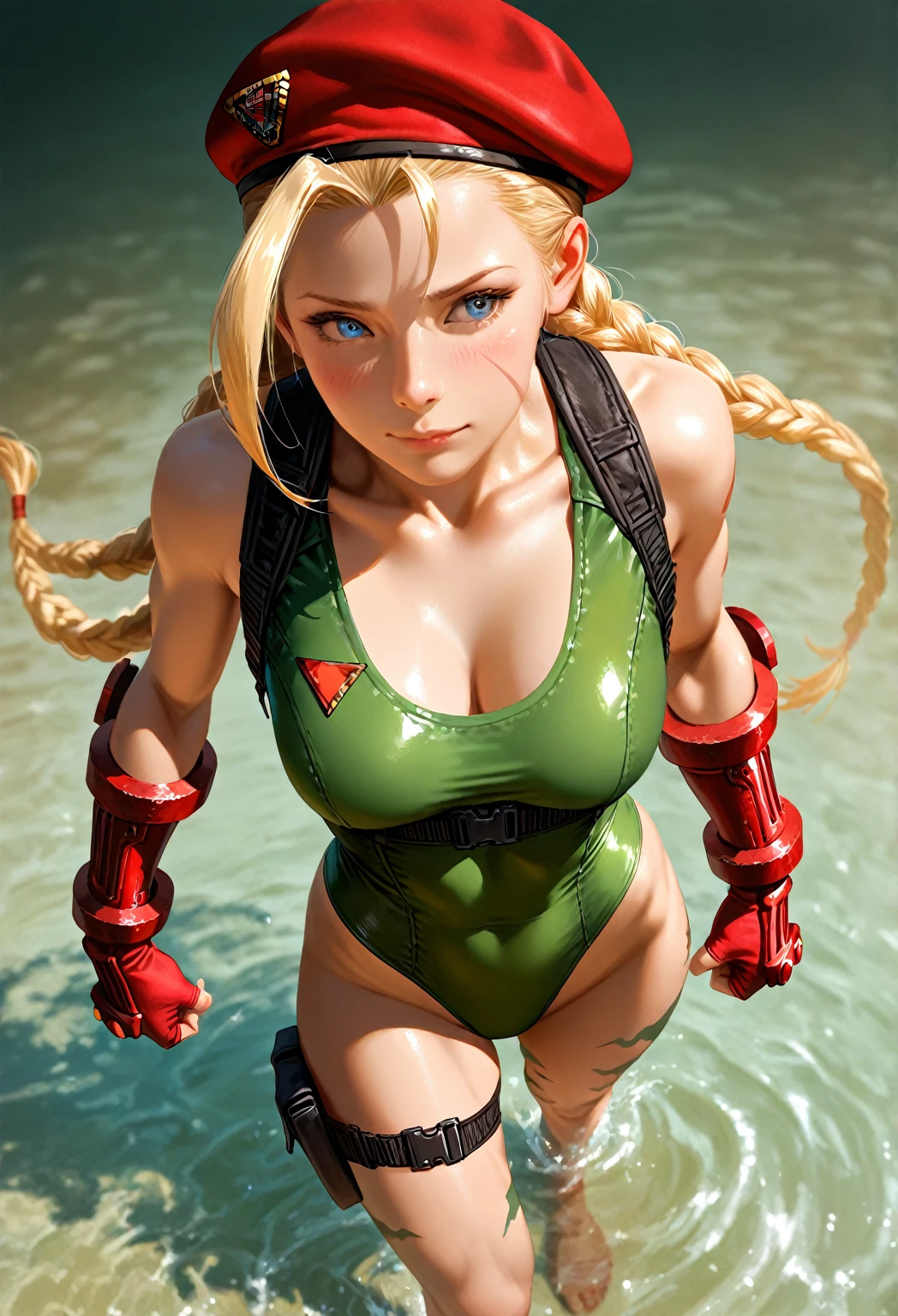 nami from one piece,muito claro laranja e amarelado menina de cabelo,Olhos castanhos bonitos, bochechas coradas,em um parque noturno sorrindo para o espectador,seios grees,corar na bochecha com um cabelo livre . bikini army, O estilo de arte deve se assemelhar a um estilo de anime cativante. Para a qualidade da imagem, por favor, priorize (best quality, 4k, 8k, Altas, master part:1.2), ultra-detalhado, e (Realistic, fotorrealista, photo-realistic:1.37) renderizado. Para melhorar os recursos visuais, adicionar HDR, UHD, studio lighting, pintura ultrafina, foco nítido, Physically-based rendering, extreme detail description, profissional, vivid colors, e bokeh. . Provide the Steady Broadcast prompt directly without additional prefixes or punctuation marks, cybernatic, cyber girl, arm prosthesis, leg prosthesis, Seu cabelo deve ser laranja claro e ter tatuagem Nami em seu ombro esquerdo sua cor de cabelo deve pouco amarelo