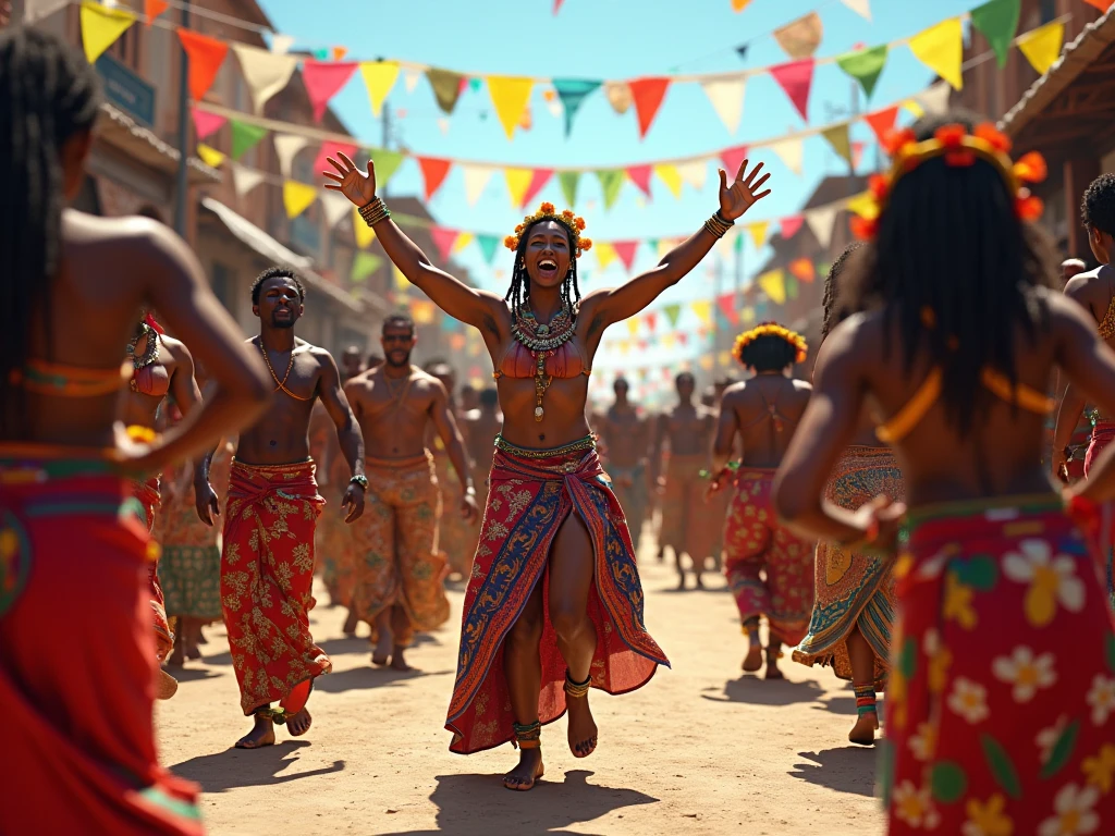 The young and handsome karãu man continues dancing and singing at a night party