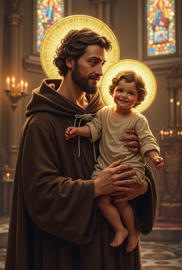 a catholic priest applying the sacrament of baptism to a very happy 10 year old child, in the background a very happy Jesus Christ is seeing this baptism moment, cinematic lighting, dramatic atmosphere, intricate details, hyperrealistic, masterpiece, 8k, high quality, dramatic lighting, chiaroscuro, photorealistic, award winning, oil painting, classical art style, golden hour, vibrant colors, dramatic lighting, cinematic composition, warm tones