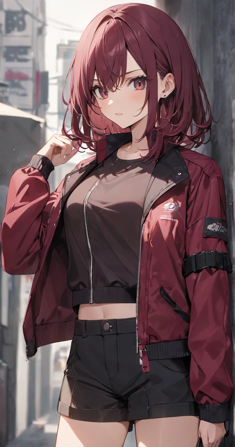 <lora:Bropmlk-style-v2-final:0.75> valhalla, field, falling feathers,, ultra detailed, masterpiece, best quality, aesthetic, detailed,, solo, 1girl, red hair, orange eyes, amber eyes, swept bangs, parted bangs, <lora:LowTwintailsHelper:1> low twintails,
short hair, medium hair, small breasts, <lora:Tsurime3:1>, (tsurime:1.2),, leggings, leather jacket, long shirt, combat boots, hoodie,
