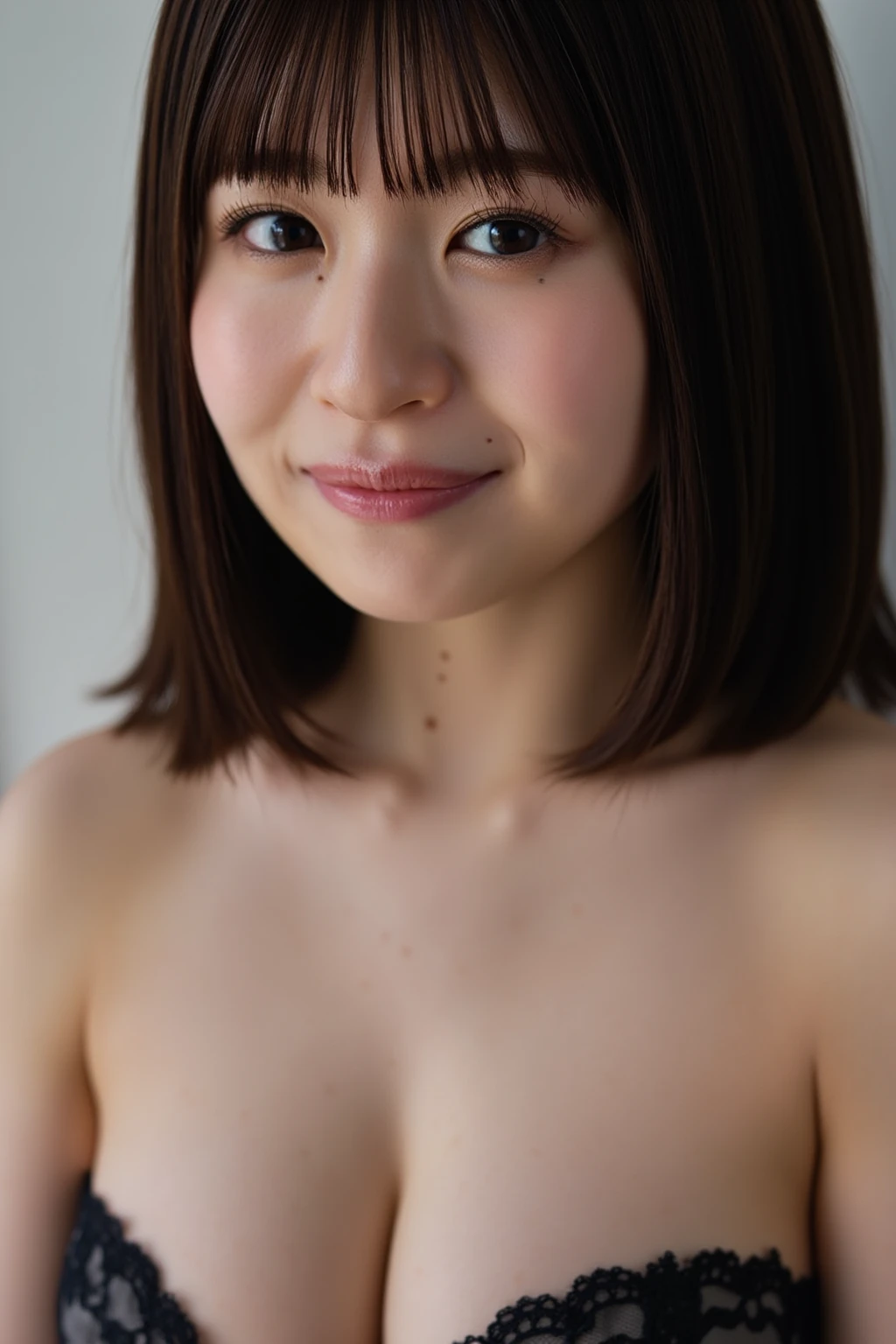 (8K、RAW Photos、Highest quality、masterpiece:1.2)、(Realistic、Realistic)、1 Girl、((Completely naked、After sexual intercourse、Waking up、Bedroom、morning、 the bed、Lie down in bed、Bathrobes、Flat Chest、Nipples、Short Hair、smile、Looking at the camera and smiling))、cute