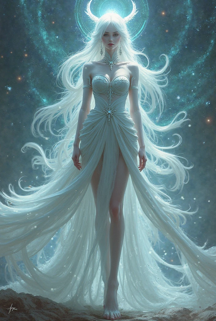 award winning 64k concept art of (black 1girl:1.2) in white majestic open dress standing proudly on the ice, posing, epic, god rays, centered, (masterpiece:1.2), (best quality:1.2), Amazing, highly detailed, beautiful, finely detailed, warm soft color grading, Depth of field, extremely detailed 64k, fine art, stunning, iridescent, shiny, (light reflections:1.2), (crisp:1.5), silver curls, wind, vibrant, sunlit, (edge detection:1.2), absurdres, impressive, 120mm