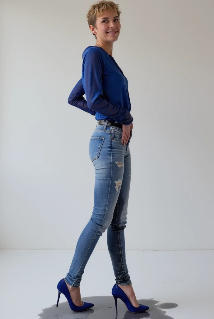 woman peeing in pants