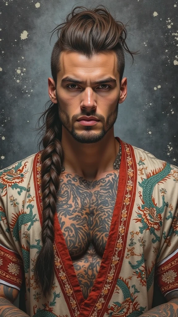 ((best quality)), ((masterpiece)), (detailed), perfect face
Homem, Cao Cao, stark, thin and small nose, crystal blue eyes, body hair, 小柄, smooth ass, messy, blackw. tatoo, manly face, unshaven beard