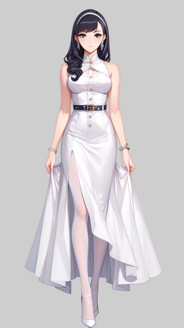 ((masterpiece)),(((best quality))),(character design sheet,same character,front,side,back),illustration,1 girl,silver hair,princess cut,hair on eyes,beautiful eyes,environment Scene change, pose too, gorgeous princess dress, magic, charturnbetalora, (simple background, white background: 1.3)