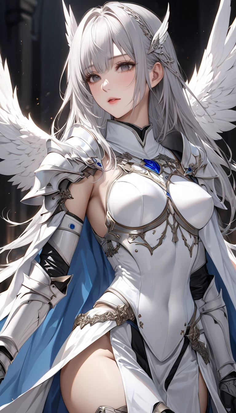 Age: 10 years old . Wet skin, and large breasts. .Vocaloid ~ Mortal Kombat ~ V - Tuber ~ Hello Kitty ~ Darkest Dungeon ~ ice priestess with long white hair, icy white eyes. wearing a fantasy glowing ornate armored priestess outfit, and thigh highs. standing in an icy forest. anime waifu. Stylish. Cute, hot, shiny. highly detailed, uhd anime wallpaper, digital cel animation