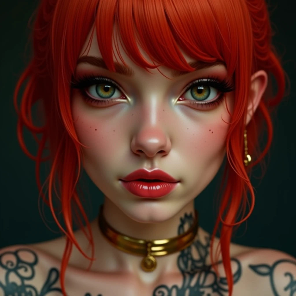 (8k, 4k, best quality, highres, ultra high res:1.1), (masterpiece, realistic, photo-realistic:2.1), 1girl, full body view, medium size beast, hot red lingeria, close-up, twintails, long hair, black eyes, red lips, (looking at viewer:2), absurdly long hair, long eyelashes, eyeshadow, big eyes, bare shoulders, high contrast,
