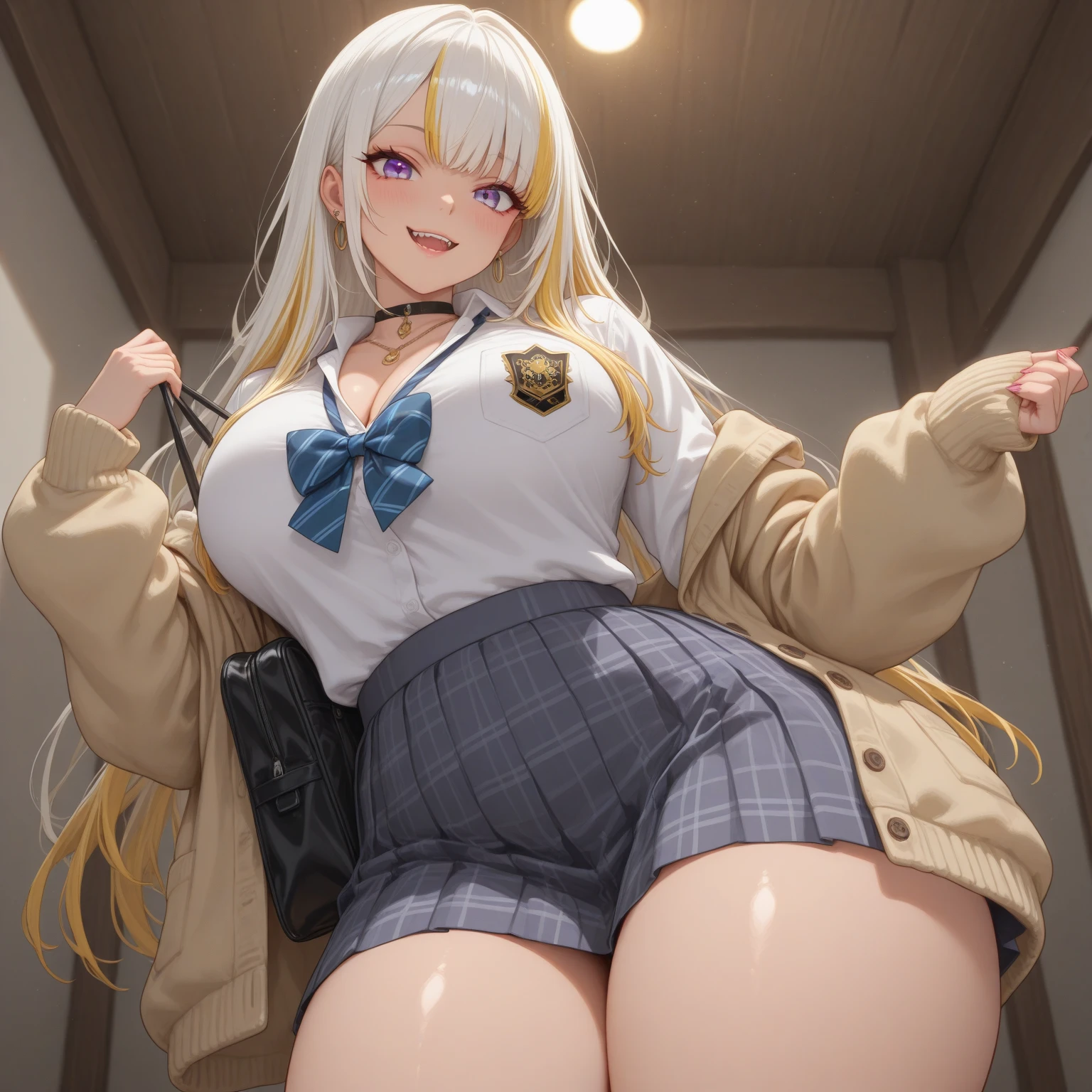 (realistic 8k:1.5), 超A high resolution,CG, masutepiece、four fingers a thumb, Perfect human hands,One woman、独奏、(The background is a school classroom:1.5)、(angle from bellow:1.5)、(skirt by theの中を覗く:1.5)、(Sitting at a desk and opening legs:1.5)、(Open your crotch:1.5)、(Day School:1.5)、hi-school girl、student clothes、(blazers:1.5)、skirt by the、(Black panties:1.5)、(fully expose panties:1.5)、(Sensational underwear:1.5)、(Fluttering the chest:1.5)、(ahe face:1.5)、(agitation:1.5)、(Enchanting:1.5)、(embarrassment:1.5)、(fear:1.5)、 ((Realistic, Super realistic, Realism, realistic detail)),a smile、smiling、Embarrassed face、Cute Japan Woman,((hyper detailed background, Delicate pattern, intricate detailes)), (Highly detailed, Fine details,),beautiful detailed face and eyes and hair,1girl in,(Big dark eyes:1.5),large full breasts, big butts,perspiring、 (NSFW)