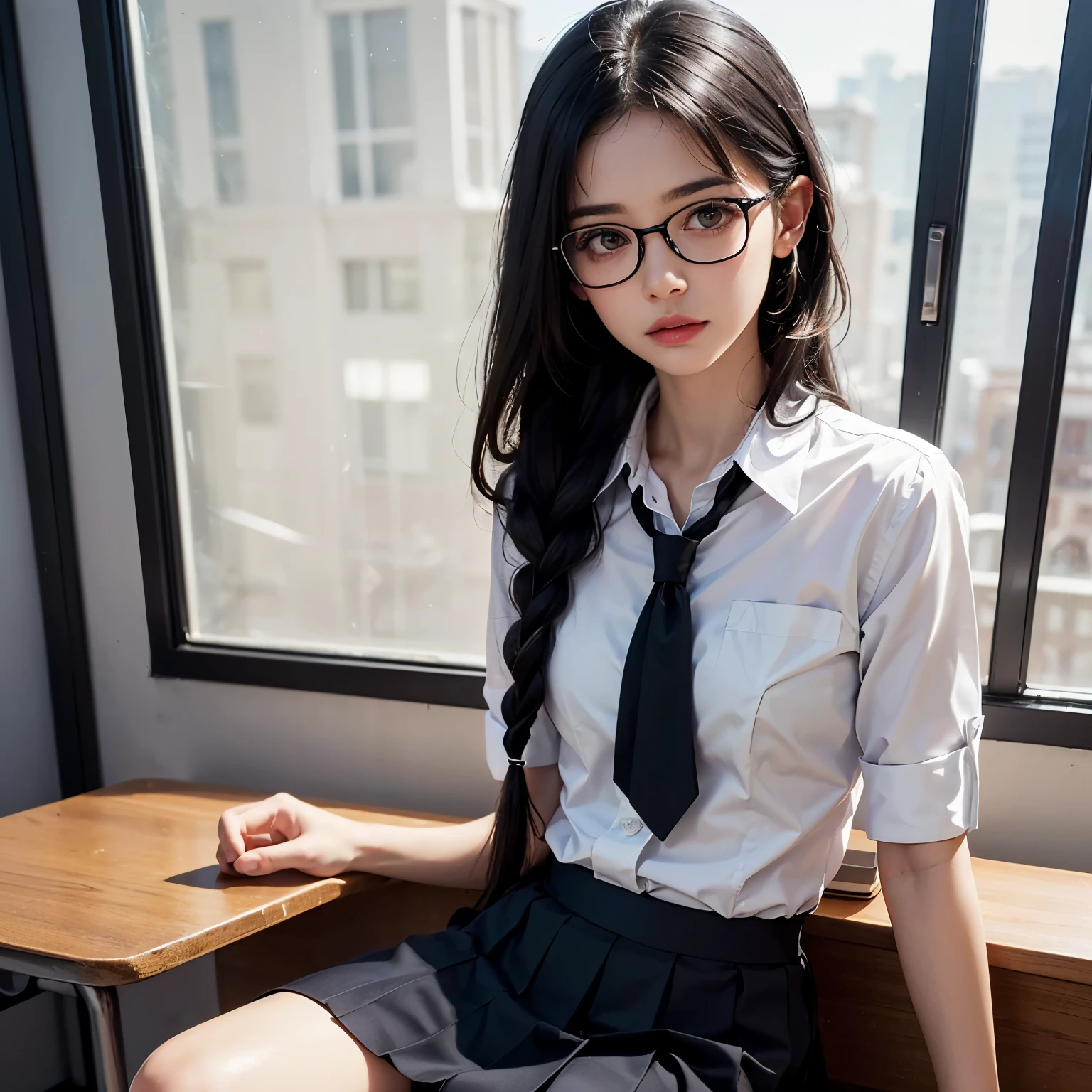 (masterpiece,best quality:1.4),(8k,raw photo,photo realistic:1.2),exquisite,portrait photography,realistic:1.4,high res,exquisite shiny skin:1.4,Textured skin,shining Clear hair,extremely detailed Clear skin,extremely detailed hair,extremely detailed Clear face,exquisite detailed Clear eyes,extremely detailed Clear ear,extremely detailed Clear lip,extremely detailed Girl's Hand,extremely detailed Clear designate,extremely detailed Clear Large natural breasts,exquisite detailed clear background:1.6,extremely detailed Clear articles for use in prostitution,(((1girl,20yo,Japanese cute idol,Saika Kawakita, small))),Large natural breasts:1.2,extremely cute:1.3,(Very detailed eye sparkle:1.3),(Very detailed,drooping eyes,Symmetrical eyes),,(Very Detailed long black hair,natural makeup,embarrassment:1.2,blush:1.2),,(Very detailed Cute girl's room,),(Very detailed Trendy fashion,exquisite design,exquisite embroidery,exquisite accessories,online shopping,LUMINE® Market,),nsfw,ass pov,Sitting with Knees Up on sofa at living, spread legs:1.5,Taken from the front,,Front view:1.6, ((show one's panties)),exquisite detailed school Summer uniform, (Glasses), Pleated skirt, Sheer chest:1.2,Summer uniform, Knee-high socks,