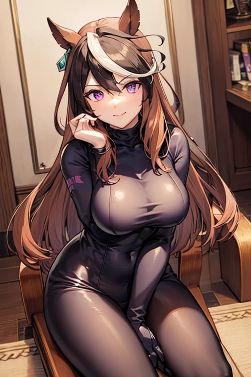 1 chica, Kubonagisa, ojos morados, cabello purpura, pelo largo, uniforme escolar, falda negra, Serafuku rojo, Sonrisa, de pie, mountain, river , Sign of peace, orejas de conejo , adulta , medias , pie mojado, piel clara , bunny suit ,color correcto