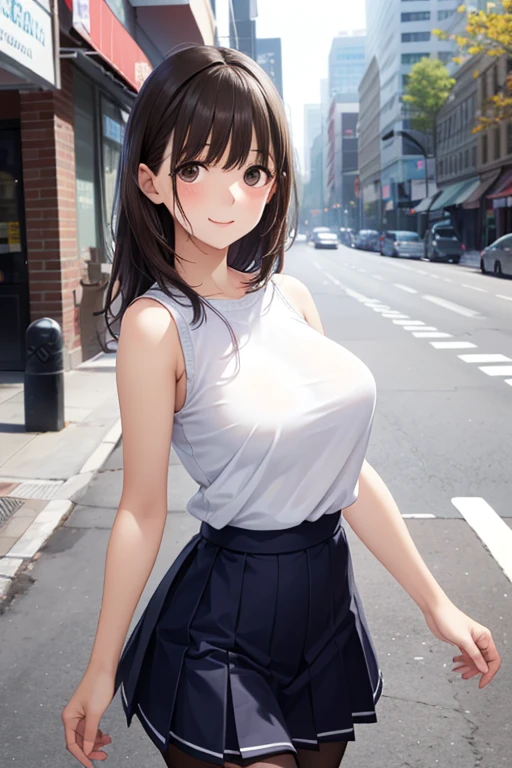 in long skirt、Tram stations、Shirt clinging to no-bra 、Cute white underwear showing off a lifted skirt、Light blue color