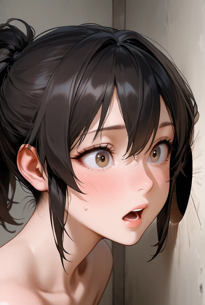 a beautiful anime girl with huge breasts, Mai Shiranui My Hero Academia, highly detailed, 3D render, masterpiece, photorealistic, hyper realistic, extremely detailed, cinematic lighting, vivid colors, soft lighting, realistic textures, delicate features, elegant expression, dynamic pose, beautiful background scenery, nude