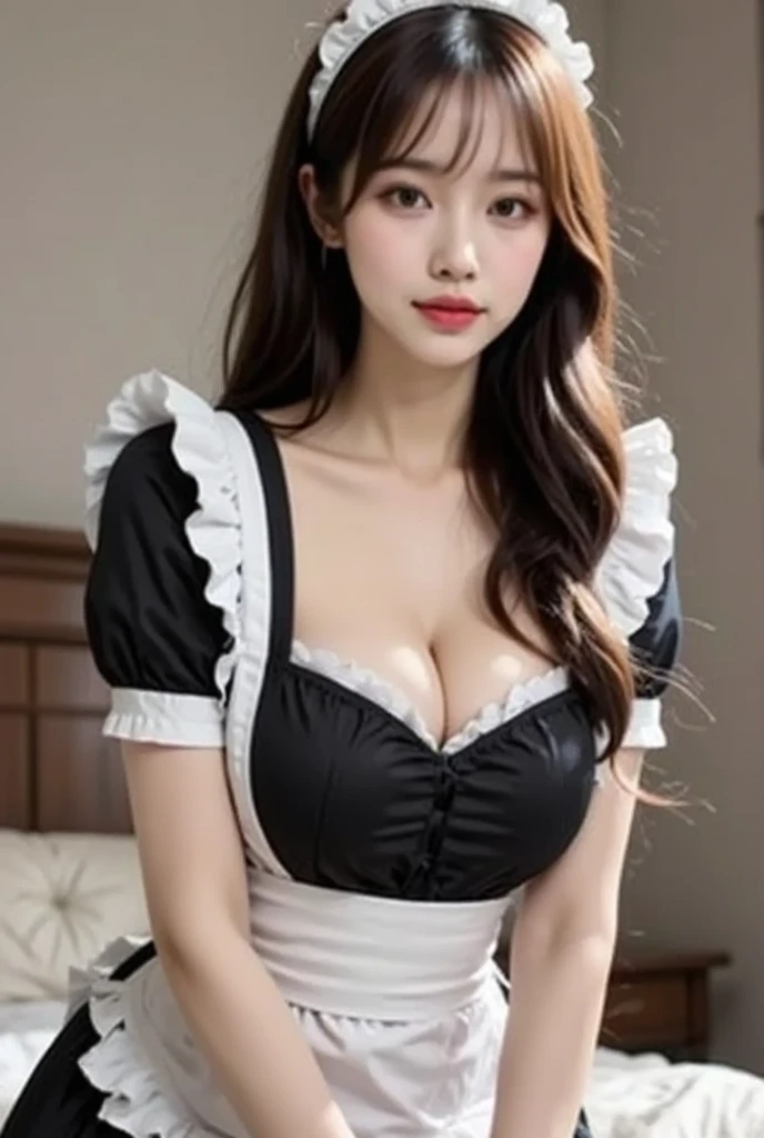 /*Quality writing*/
of the highest quality, 16 K, masutepiece, hyperdetailed face, very detailed lips, Detailed eyes, Realistic pupils,
BREAK,
/*Characters and expressions*/
(Extremely beautiful girl:1.3), Asian Girl, 1 girl, Light on Face, 18 years old, (((Very sweet smile))), (pony tail hairstyle)
BREAK
/*garments*/
(Knitted sweaters:1.1), See-through, Fluffy ruffles, (bright pink:1.2), (Bewitching costumes:1.3), (White and yellow shades:1.2), (Extravagant ruffles and lace:1.2), (voluminous skirt:1.3), (Emphasized sufficient cleavage:1.1), (The most gorgeous necklaces in the world), (The most gorgeous earrings in the world)
BREAK  
/*Pose*/
(Bring your chest together with your hands), (Show panties:1.3), nice hand, Perfect hands, 
BREAK
/*Angular posture*/
(Sparkling night sky:1.2), (The atmosphere of a maid café:1.3),  Looking at Viewer