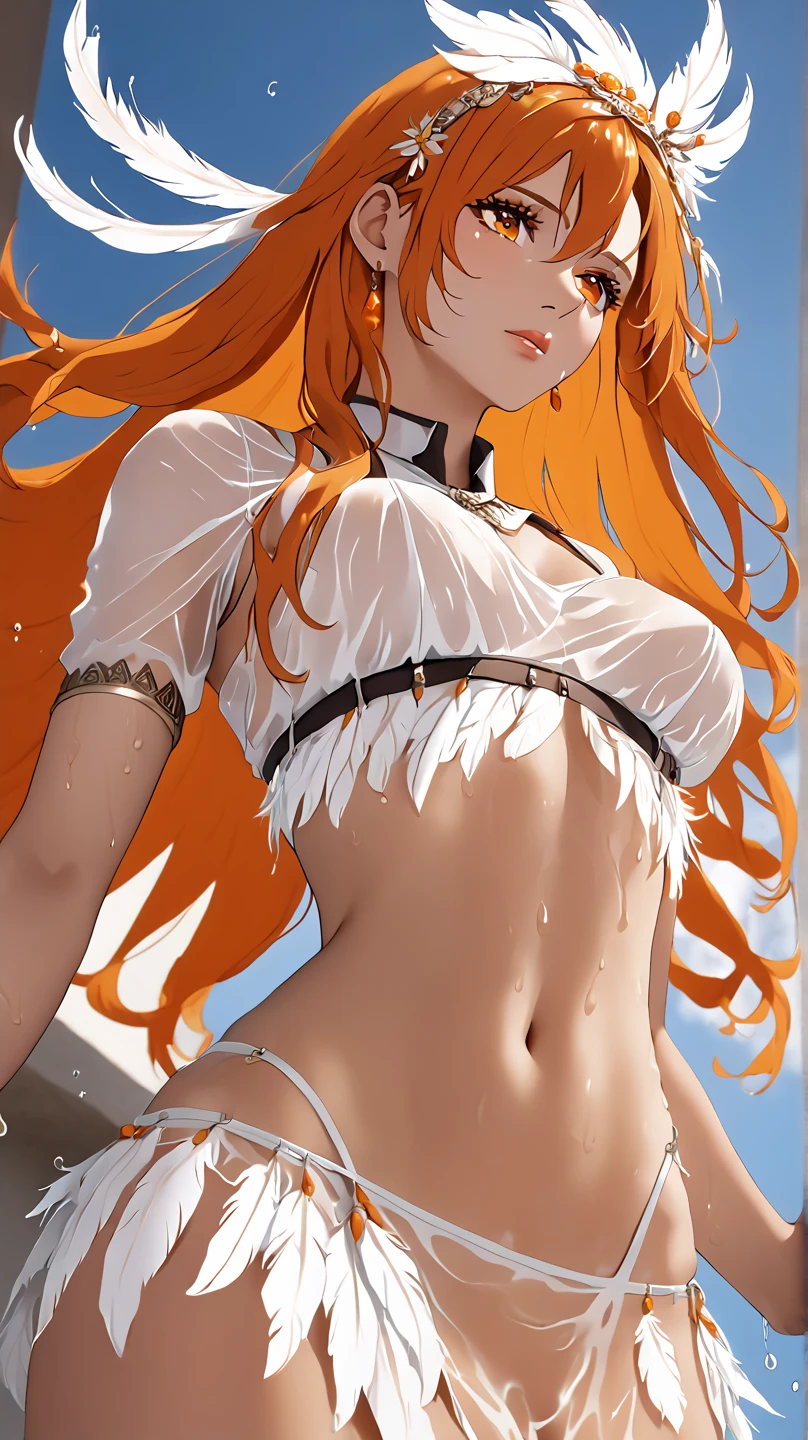 a cartoon image of a woman in a white dress with long hair, asuka suit under clothes!, marin kitagawa fanart, seductive anime girl, , asuka langley souryuu, asuka langley sohryu, asuka langley soryu, asuka langley, anime goddess, oppai, asuna yuuki, sakura kinomoto,((same proportions))