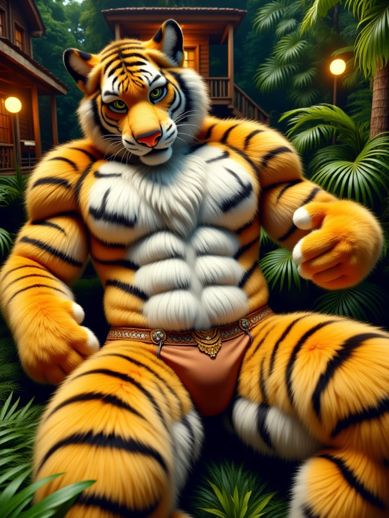 Masterpiece,Best quality,1boys,(Huai_Tianpei),Solo,Muscular male,hi，It's nothing,8K HD,Extreme detail,Detailed background,Masterpiece,Muscular,muscular anthro,aged up,view the viewer,hair-bun,Beard,Sideburns,Claws,Thick eyebrows,Orange body,Facial hair,Tiger tail,Brown hair,Headband,Tiger ears,Tiger Boy,Medium hair,Sexy，Naked，（Men's tong），The upper part of the body，lowerbody，sole，Lewdness，（Sweat：2.7），gasps，Lie down，upper legs，small thighs，Claws，white legwear，instep，Inside the mall，Expose the armpits，Smell the underarms，Slim stature，intoxicated，Smirking，There are a lot of passers-by，Holding a collar in his hand，Sit Pose，instep，Men's tong，opens his eyes wide，Raise your hand，bareness，Temptation of the，Tempting，Bad laughs