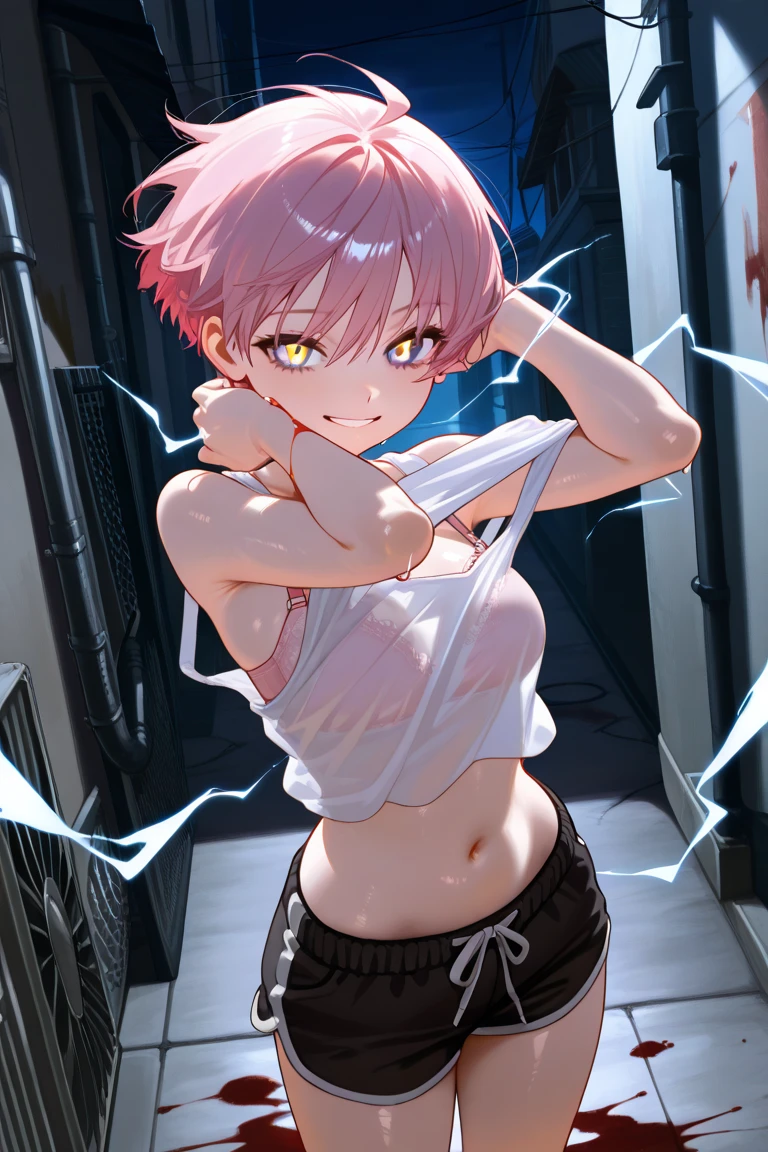 masterpiece, best quality,anime style, 1 girl,(((slender body))), (((small eyes,small breast,breast milk))),(((gym uniform))),(((((a gorilla man grabbing the girl))))),((((cum)))), (beautiful face), (((short hair))), (((straight hair))), ((((pink hair)))),detailed beautiful skin, (perfect hands, perfect anatomy)