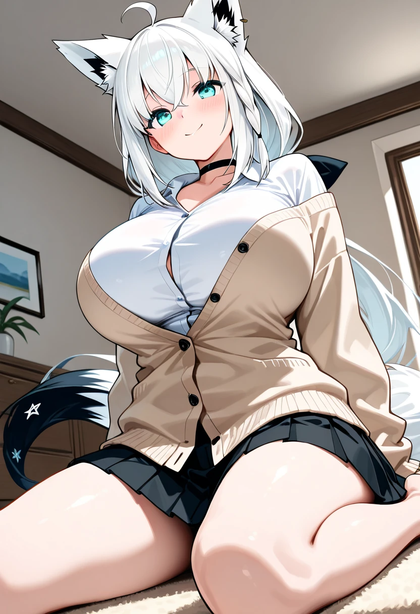 ​masterpiece、top-quality、High-quality images、hight resolution、8K、2females、　I am Leo、Nomiya、Kanna-chan、Leo took a picture because you guys told me to take it.、I'm a secretary, so it's a sexy photo set in the office、I exhibited it just below, so take a look..(Second Institute 1.1)　)(Maiden 1、Nomiya:Intelligent one-way short、silber hair、Leo's favorite hairstyles、Slimed、Balanced body shape、Large, beautiful udder with good shape,、Top quality skin and clothing texture、Black sweater、White underwear、White coats for researchers、skin gloss、Hair luster、:1.4)(Girl 2、Kanna-chan:Black Shorthair、Feline ears、large full breasts、Balanced body shape、White underwear、Above onlyＴThe shirt:1.3)