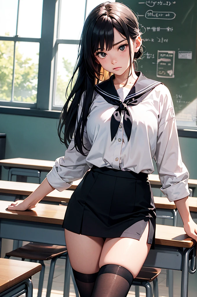 thin girl in sexy school skirt and underwear