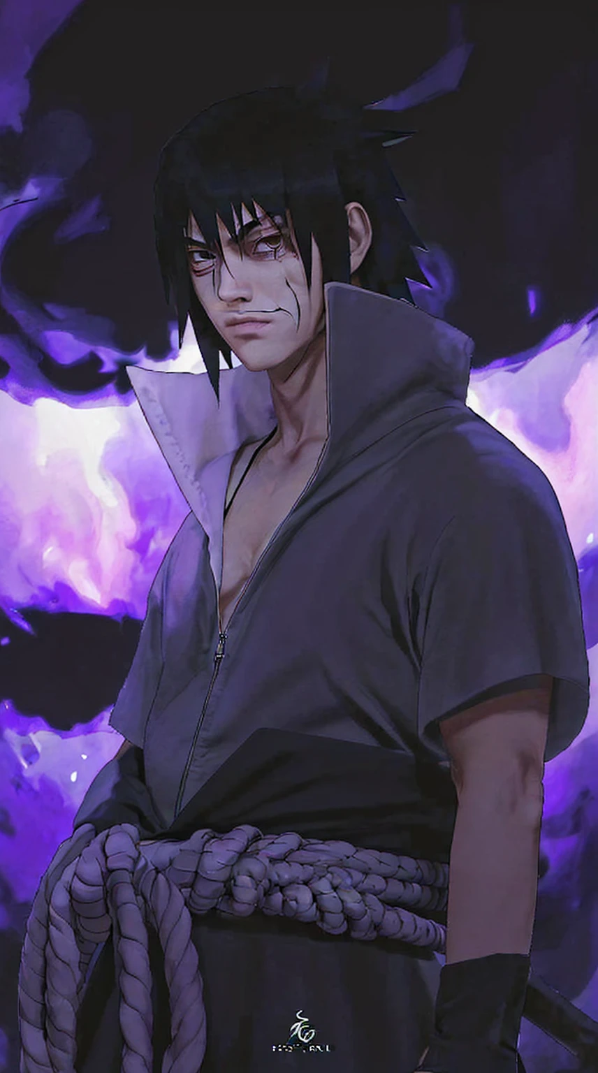 Susanoo, naruto art, anime art, susanoo from sasuke uchiha, skill, giant spirit, translucent black.