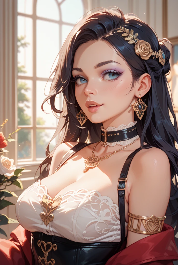 (nsfw:1.5),(best quality,4k,8k,highres,masterpiece:1.2),ultra-detailed,(realistic,photorealistic,photo-realistic:1.37),acrylic painting,(beautiful Spanish model with naked breasts:1.5),beautiful Spanish model with extremely colorful hair and detailed facial features,(beautiful Spanish model wearing a large colorful waist corset:1.5),beautiful Spanish model standing in a beautiful garden surrounded by a starry sky,(beautiful Spanish model with a colorful aroused naked pussy:1.5),beautiful Spanish model with intricate accessories and a matching hat,beautiful Spanish model posing gracefully with her hands on her hips,beautiful Spanish model with long flowing twintails,beautiful Spanish model with bright blue eyes and rosy lips,beautiful Spanish model with a joyful expression,beautiful Spanish model in a dynamic pose with cherry blossoms falling around her,beautiful Spanish model surrounded by colorful flowers and butterflies,beautiful Spanish model adorned with cute bows and lace details,beautiful Spanish model with a beautiful smile,beautiful Spanish model with soft, pastel-colored shading,beautiful Spanish model with a magical glow illuminating her,beautiful Spanish model in a picturesque setting with a winding path leading to a magnificent castle,beautiful Spanish model with a fairytale-like background,beautiful Spanish model with a soft, dreamy atmosphere,beautiful Spanish model with a subtle bokeh effect,beautiful Spanish model standing under a moonlit sky,beautiful Spanish model with a warm, golden sunset in the background,beautiful Spanish model surrounded by twinkling stars and colorful nebulae,creating an ethereal and captivating artistic masterpiece.