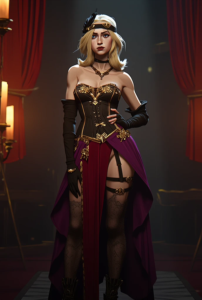 beautiful face, (masterpiece:1.4), (best quality:1.4), retro vintage pin-up style, purple lace outfit, extremely detailed, intricate, hyper-detailed, soft lighting, 20 years old pin-up girl, long Blonde hair, up skirt, (perfect_face), sitting on ornate throne, ornate, intricate, dramatic lighting, 4k, detailed_background, full_body, realistic, 8k, stockings, stiletto heels, sexy, diamond necklace, long lace gloves