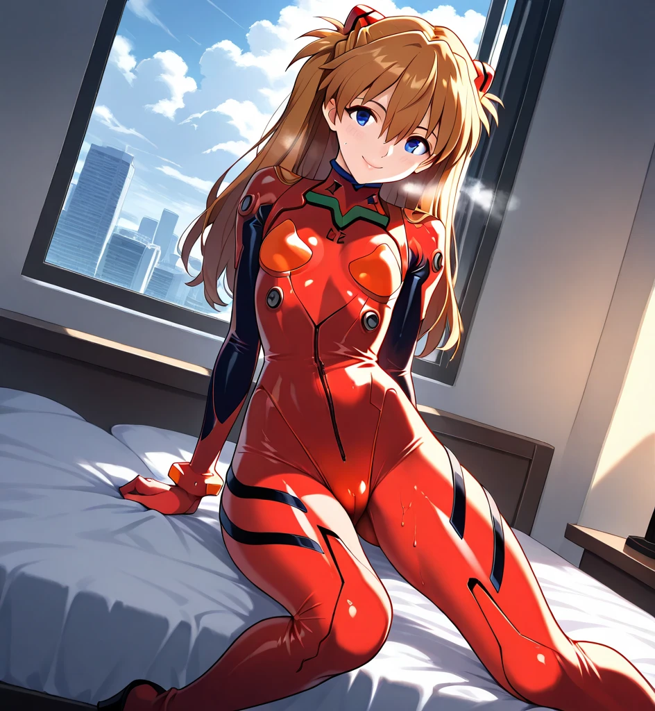 Sugar Angle, Soryu Asuka Langley, (Soryu Asuka Langley:1.5), blue eyes, Hair between the eyes, headgear, Interface Headset, Orange Hair, Both sides up,
naked,
Indoor rest, Crude room,
break looking at viewer, (Cowboy Shot:1.5),
break (Tabletop:1.2), Highest quality, High resolution, unity 8k wallpaper, (figure:0.8), (Beautiful attention to detail:1.6), Highly detailed face, Perfect lighting, Highly detailed CG, (Perfect hands, Perfect Anatomy),((1 boy and 1girl are having sex on bed:1.3))