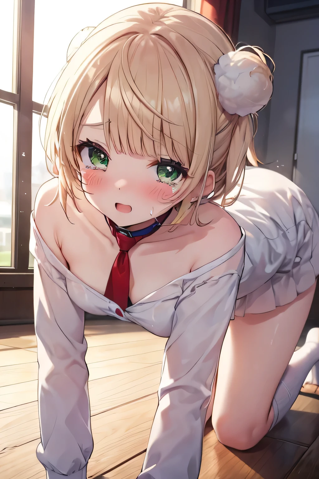 goldの女の子、green eyes、 gold、 completely naked、1 male、sex、missionary position、penis、excited、make them blush、crying、doggy style, 1 boy, sex、back position、on all fours