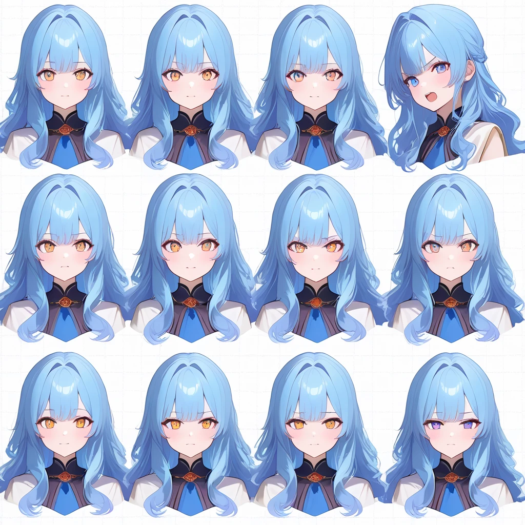 Anime style,masterpiece, high quality, 最high quality, ((Character design sheet, )),One girl,Slender figure,Small breasts,Bunny girl,heart-shaped pupils,Gray Hair,Blue eyes,(blush:1.1),choker,Upper Body,trembling,Sweat,Sweatdrop,heart, ((Heavy breathing:1.3)), like, heart, Happy, smile