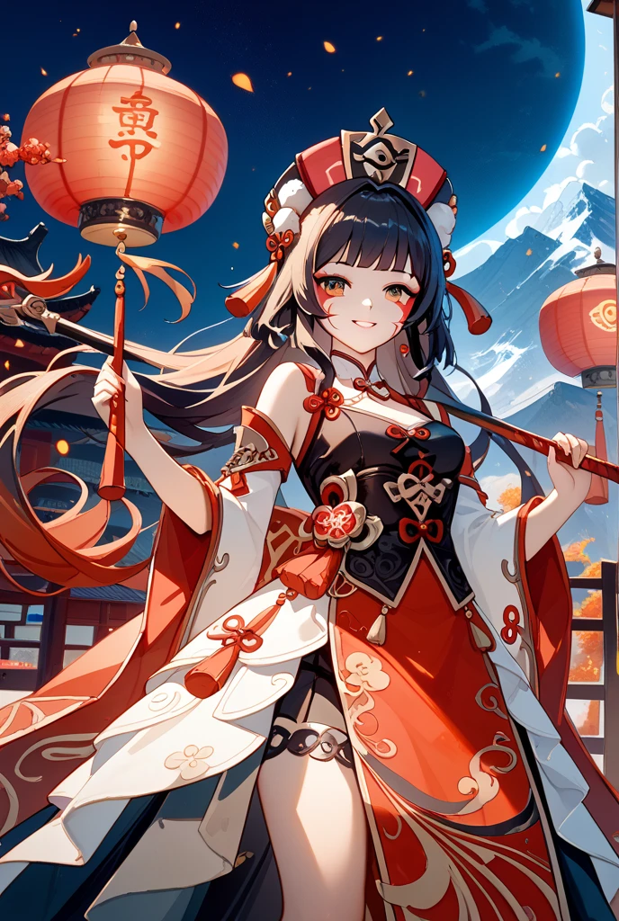 Anime girl wearing red dress,Take a fan and a fan, Onmyoji detailed art, onmyoji, onmyoji portrait, full-body xianxia, queen of the sea mu yanling, azur lane style, inspired by Ju Lian, inspired by Park Hua, G Liulian art style, Kushatt Krenz Key Art Women