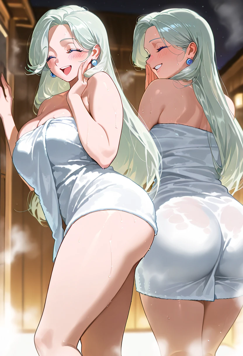 ((1 female)), (fucked), (long hair with ponytail), Blue eyes,(fox ears:1.1), ((white wedding dress:1.2)), (big breasts:1.3), busty, blush, (cum:1.5), (fullbody), looking at viewer, overflowing, (fullbody), hot pose,( orgasm:1.1), ((open back)), nice butt
