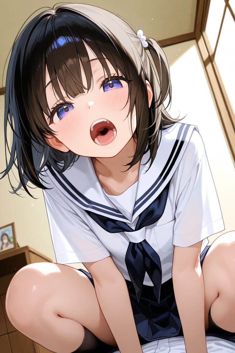 ((highest quality)), ((masterpiece)),One Man,One Girl,young,Sweaty,humid,penis,Sex,No trimming,(((Girl trembling with sexual climax)))round nipples,Insert,Turned away,Swirling Eyes,Anxious Girl,Hold your crotch with your hand,skirt,T-Shirts,Classroom Background,Open Mouth,Are crying,Stunned girl,Popping Flash,Onomatopoeia,vapor,Nipples,Curved back,Onomatopoeia,Concentrated line,flipped up shirt,Nipples,Sportswear,Exercise clothes,Wet clothes,Exhausted,Your face is flushed,Big Tits,Nipples,Onomatopoeia,Pussy,