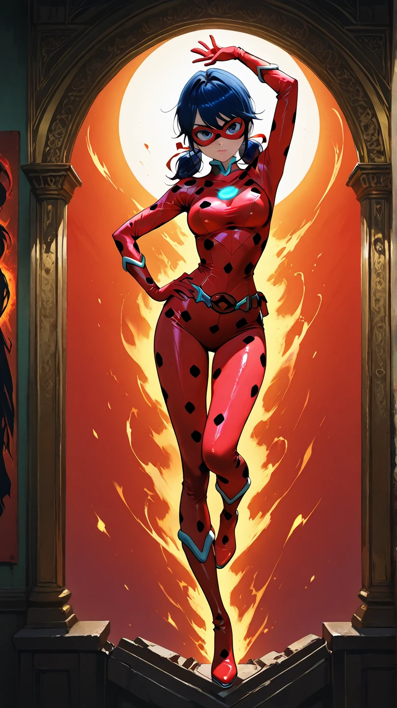 black skin, Brown skin, pink hair,rust highlights, thick lips, beautiful long legs, Black skin, goofy smile,Long and smooth, pink bodysuit,((bodysuit with green details)), gloves, Rust neckline,full body standing,strapless dress,((heart shaped neck necklace)),city at night, on top of a building, watching like a hero,{((rust details throughout the costume))},),(((rust pointed shoulder pads up))), {{fullbody}},(((long cape on the coast))), high heels, Body standing.