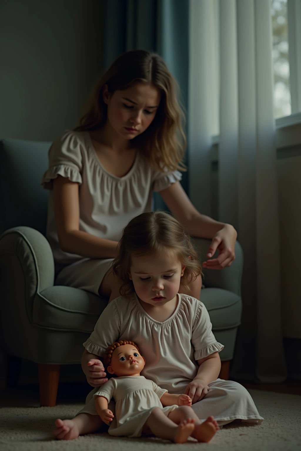 Mother hudding dauther