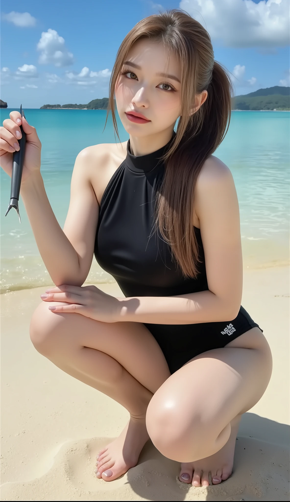 a baby face、Lori、15yo student、childish、Huge breasts、Tight swimsuit、legs are long、The constriction is amazing、FULL BODYSHOT、in poolside、Elegance、seduce sexy、Seductive face