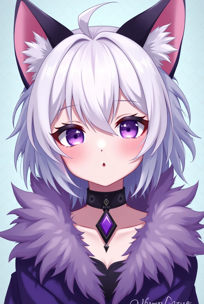 anime girl with cat ears and purple eyes in black dress, cute anime catgirl, anime catgirl, white cat girl, beautiful anime catgirl, neferpitou, anime girl with cat ears, catgirl, cat girl, attractive cat girl, very beautiful anime cat girl, nyaruko-san, anime cat, anime moe artstyle, wolf ears