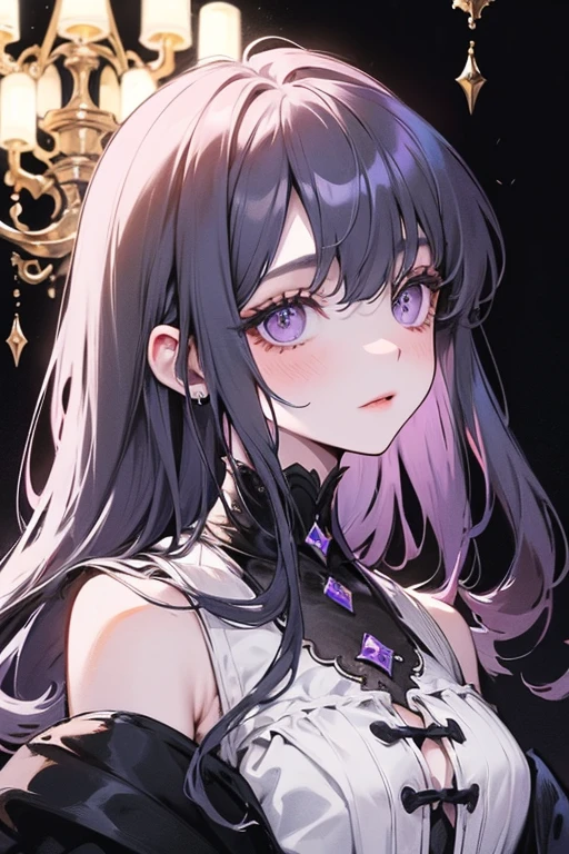 best quality,4k,8k,highres,masterpiece:1.2,ultra-detailed,ultra-detailed,beatiful detailed eyes,realistic:1.37,elegant,portrait, sexy, ethereal atmosphere,dark violet hair,flowing hair,windswept clothes,cinematic lighting,vivid colors,expressive eyes, smile,graceful posture,horns,delicate features,translucent skin,fine details,subtle textures,dramatic composition,mysterious aura,depth and dimension,