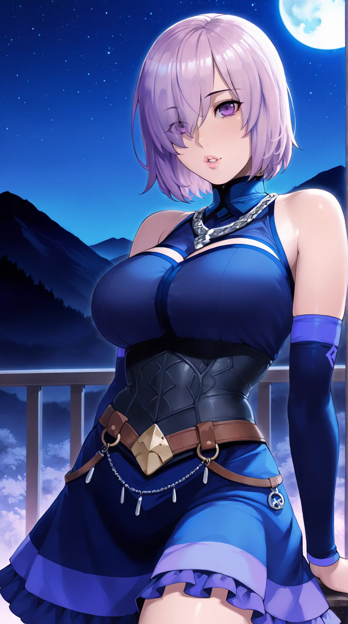((highest quality、muste piece、High resolution))、(Zoom photo from the front:1.95、Pose inviting a man、Inside public toilets:1.5、sit with legs apart:1.5、medium bob cut、purple hair、Groomed bangs、drool:1.85、Ahegao1.85)、cleavage、erotic face、(((wizard:1.55、elf、Creampie:1.55、wet body:1.55、semen:1.55、wet crotch:1.55)))
