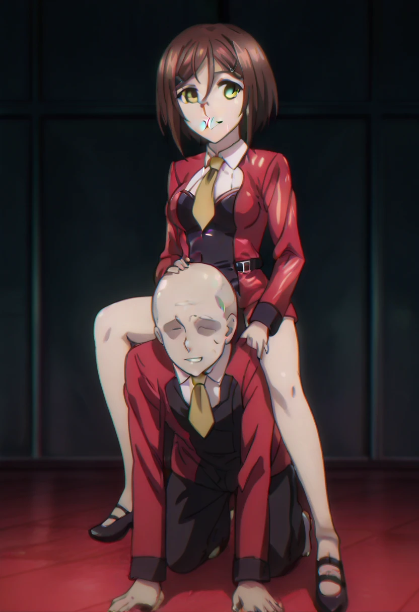 Masterpiece , best quality , Masterpiece , best quality , Spider Gwen , 1 woman, mask , Leotard , abdomen , big breasts , Long legs , Spread your legs , canvas shoes , 1 man , Old Man , short , molest , paw , hug kiss , abandoned factory ,