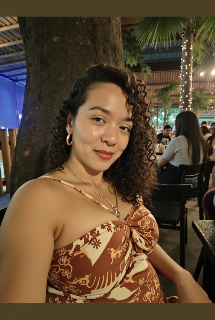 there is a woman sitting at a table with a drink, 3 0 years old woman, 30 years old woman