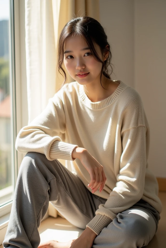 Japanese women White knit