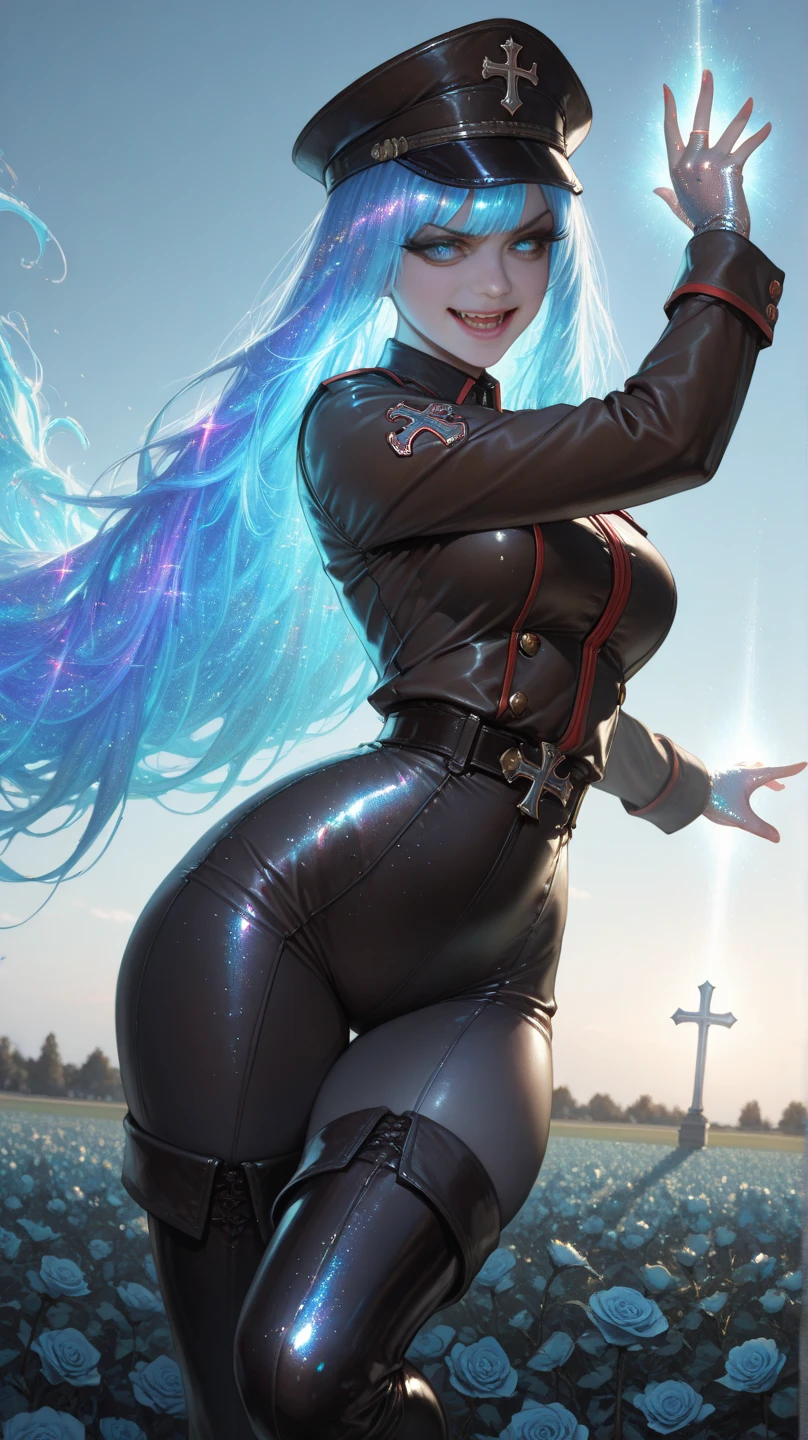 best quality, expressive eyes, perfect face, silver opal lightning storm, post apocalyptic city, holding magic globe, thicc huge busty wolf girl, wallpaper art, very detailed eyes, anime style, full body art, victorian dress, cleavage,